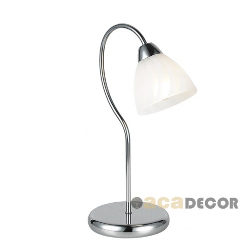 Φωτιστικό Επιτραπέζιο Με Λευκό Γυαλί Αμμοβολής Σε 2 Χρώματα & Ντουί Ε14 Aca