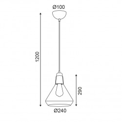Φωτιστικό Οροφής Με Γυάλινη Καμπάνα Και Ανάρτηση Απόχρωση Λευκού Μαρμάρου 1xE27 ACA