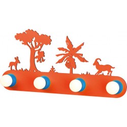 Παιδικό Φωτιστικό Τοίχου Πορτοκαλί Ζούγκλα 4xE27 Aca