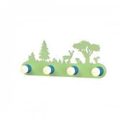 Παιδικό Φωτιστικό Τοίχου Πράσινο Δάσος 4xE27 Aca