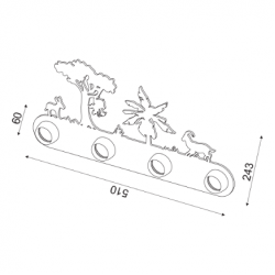 Παιδικό Φωτιστικό Τοίχου Πορτοκαλί Ζούγκλα 4xE27 Aca