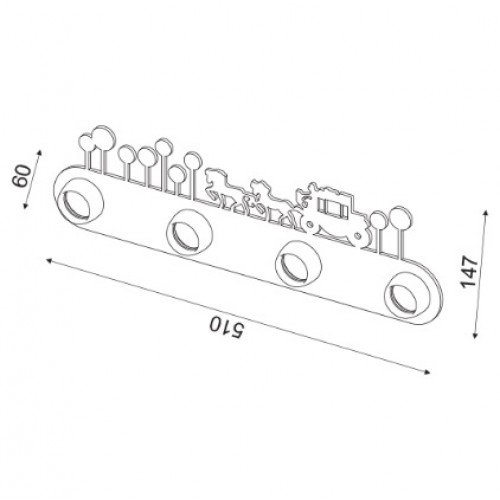 Παιδικό Φωτιστικό Τοίχου Ροζ Princess 4xE27 Aca