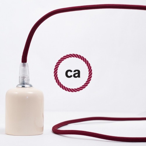 Στρόγγυλο Υφασμάτινο Καλώδιο RM19 - Μπορντό Creative Cables