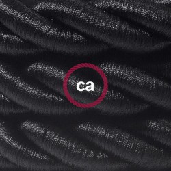 Καλώδιο Σχοινί Τριχιά 2XL, Καλώδιο 3x0,75 Καλυμμένο Με Ύφασμα Και Γυαλιστερό Μαύρο Βαμβάκι Ø24mm Creative Cables