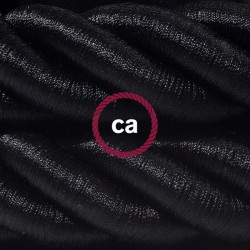 Καλώδιο Σχοινί Τριχιά 3XL, Καλώδιο 3x0,75 Καλυμμένο Με Ύφασμα Και Γυαλιστερό Μαύρο Βαμβάκι Ø30mm Creative Cables