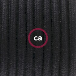 Στρόγγυλο Υφασμάτινο Καλώδιο καλυμμένο από Μαύρο βαμβάκι RC04 Creative Cables