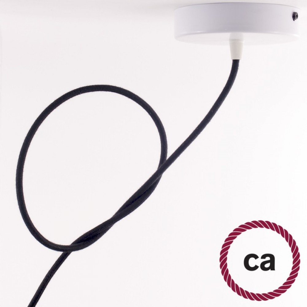 Στρόγγυλο Υφασμάτινο Καλώδιο καλυμμένο από Μαύρο βαμβάκι RC04 Creative Cables