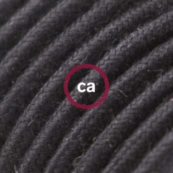 Στρόγγυλο Υφασμάτινο Καλώδιο καλυμμένο από Μαύρο βαμβάκι RC04 Creative Cables