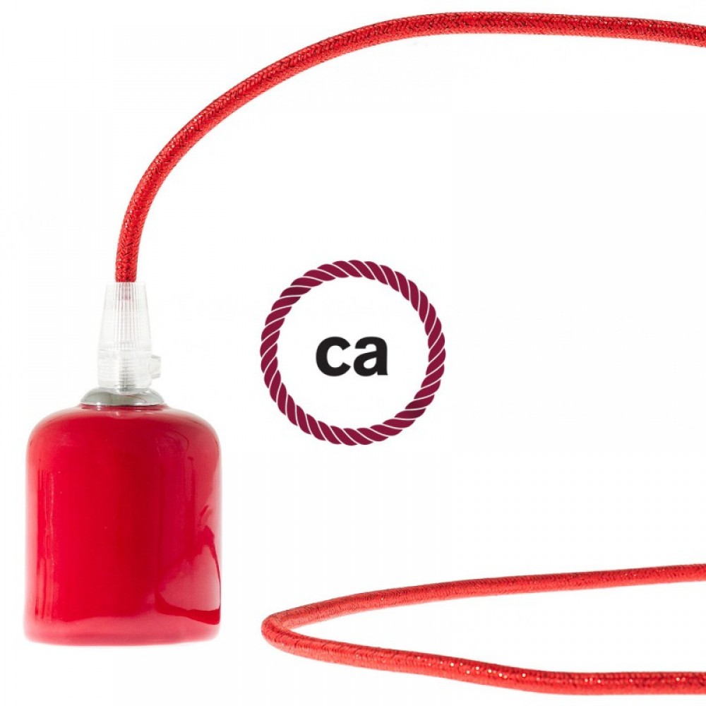 Στρόγγυλο Υφασμάτινο Καλώδιο Κόκκινο Γυαλιστερό RL09 Creative Cables