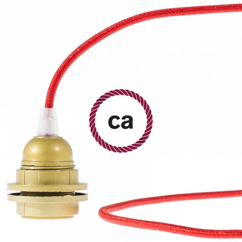 Στρόγγυλο Υφασμάτινο Καλώδιο Κόκκινο Γυαλιστερό RL09 Creative Cables