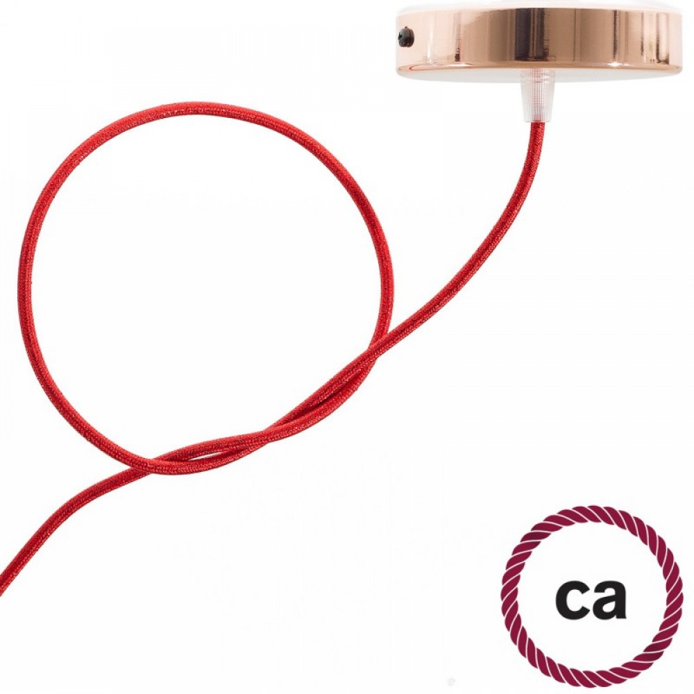 Στρόγγυλο Υφασμάτινο Καλώδιο Κόκκινο Γυαλιστερό RL09 Creative Cables