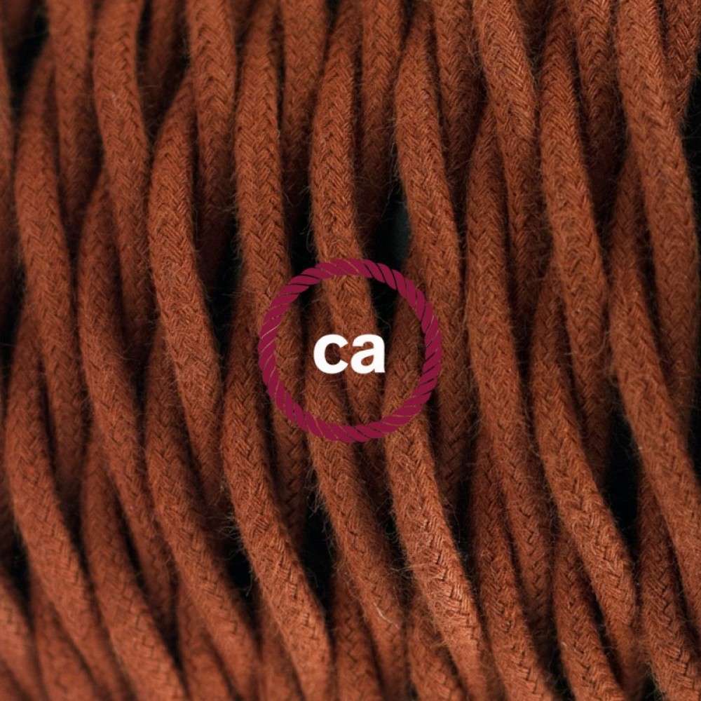 Στριφτό Υφασμάτινο Καλώδιο TC23 - Καφέ Ανοιχτό Βαμβάκι Creative Cables