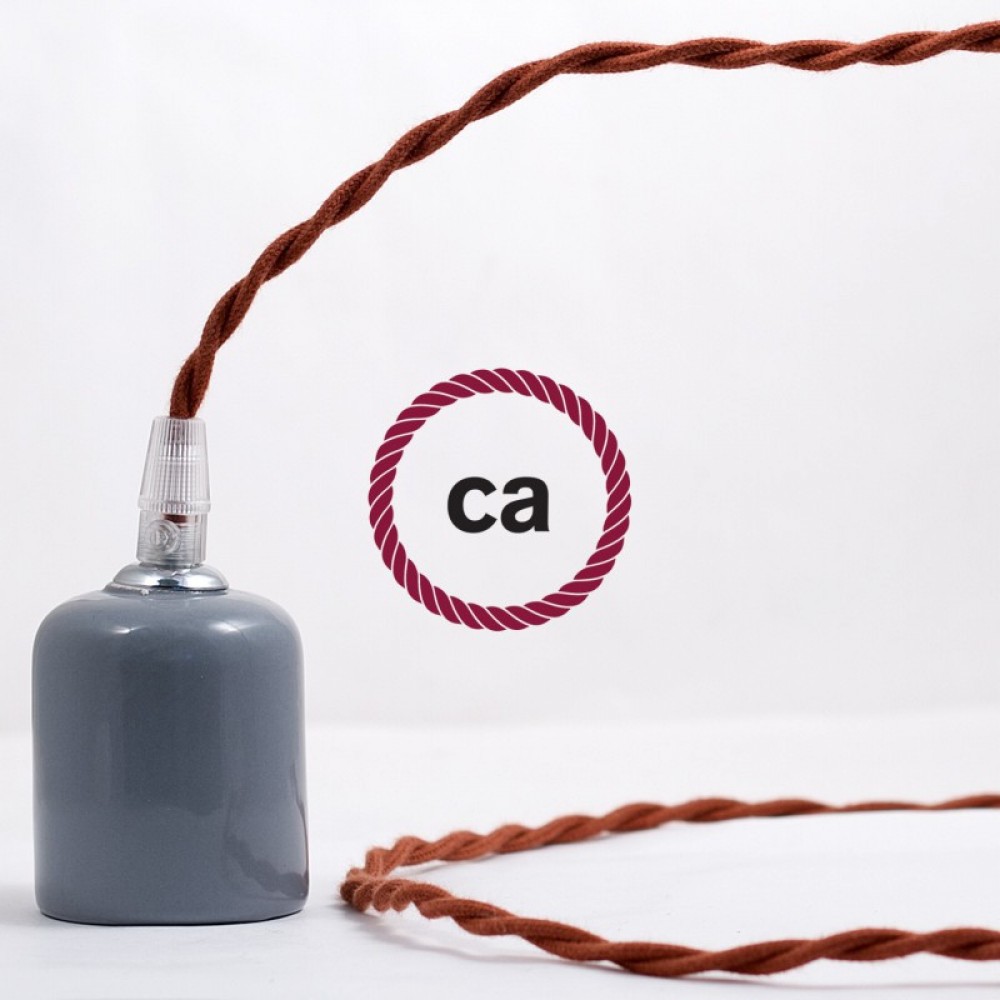 Στριφτό Υφασμάτινο Καλώδιο TC23 - Καφέ Ανοιχτό Βαμβάκι Creative Cables