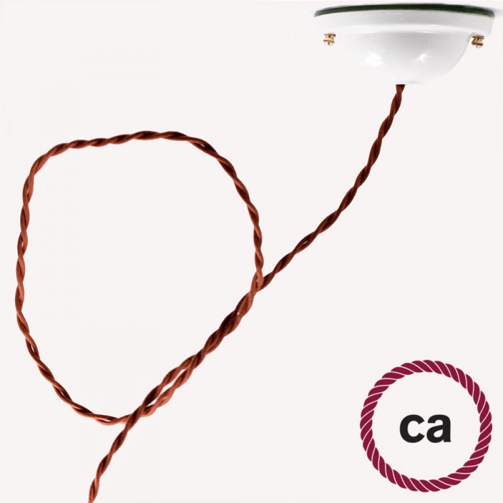 Στριφτό Υφασμάτινο Καλώδιο TC23 - Καφέ Ανοιχτό Βαμβάκι Creative Cables