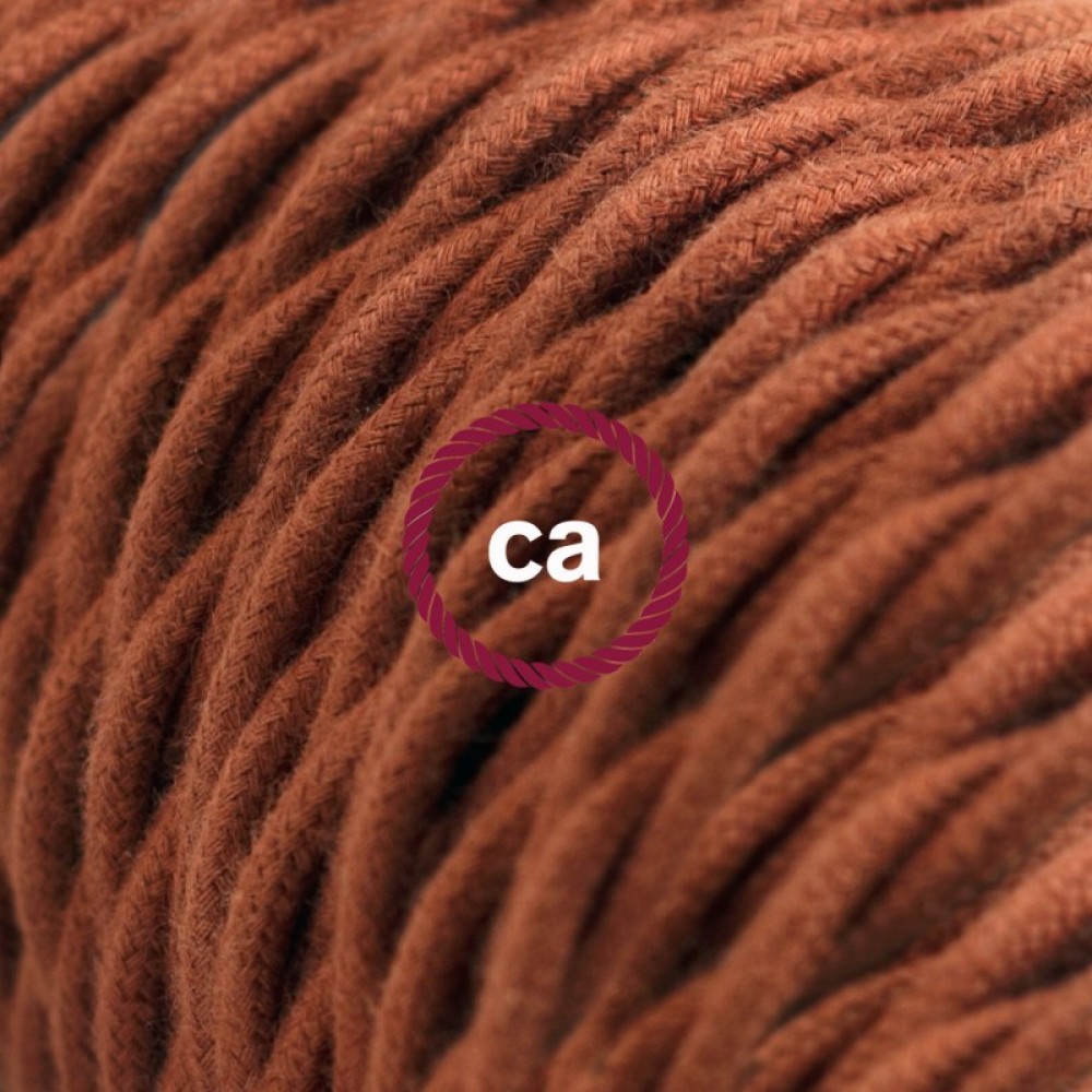 Στριφτό Υφασμάτινο Καλώδιο TC23 - Καφέ Ανοιχτό Βαμβάκι Creative Cables