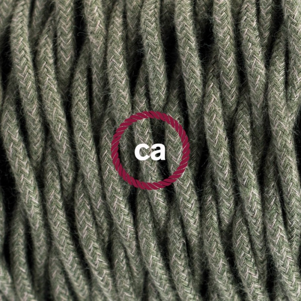 Στριφτό Υφασμάτινο Καλώδιο Καλυμμένο Από Λαδί Βαμβάκι TC63 Creative Cables