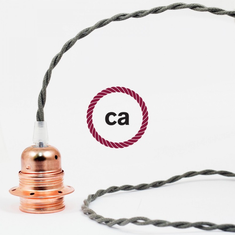 Στριφτό Υφασμάτινο Καλώδιο Καλυμμένο Από Λαδί Βαμβάκι TC63 Creative Cables