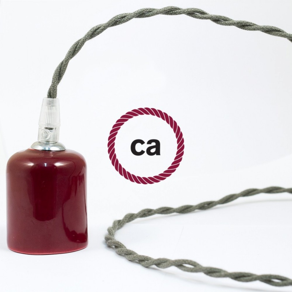 Στριφτό Υφασμάτινο Καλώδιο Καλυμμένο Από Λαδί Βαμβάκι TC63 Creative Cables