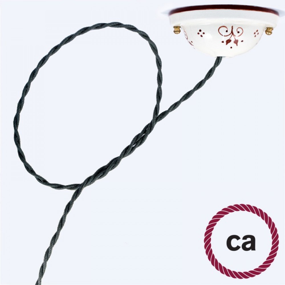 Στριφτό Υφασμάτινο Καλώδιο Καλυμμένο Από Λαδί Βαμβάκι TC63 Creative Cables