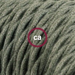 Στριφτό Υφασμάτινο Καλώδιο Καλυμμένο Από Λαδί Βαμβάκι TC63 Creative Cables