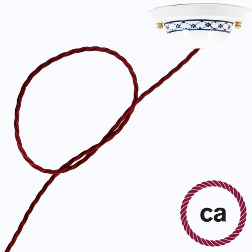 Στριφτό Υφασμάτινο Καλώδιο TM19 - Μπορντό Creative Cables