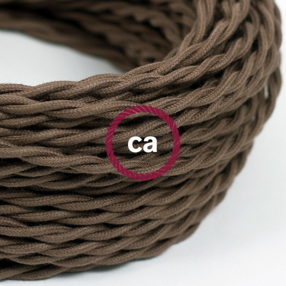 Στριφτό Υφασμάτινο Καλώδιο TC13 - Καφέ Βαμβάκι Creative Cables