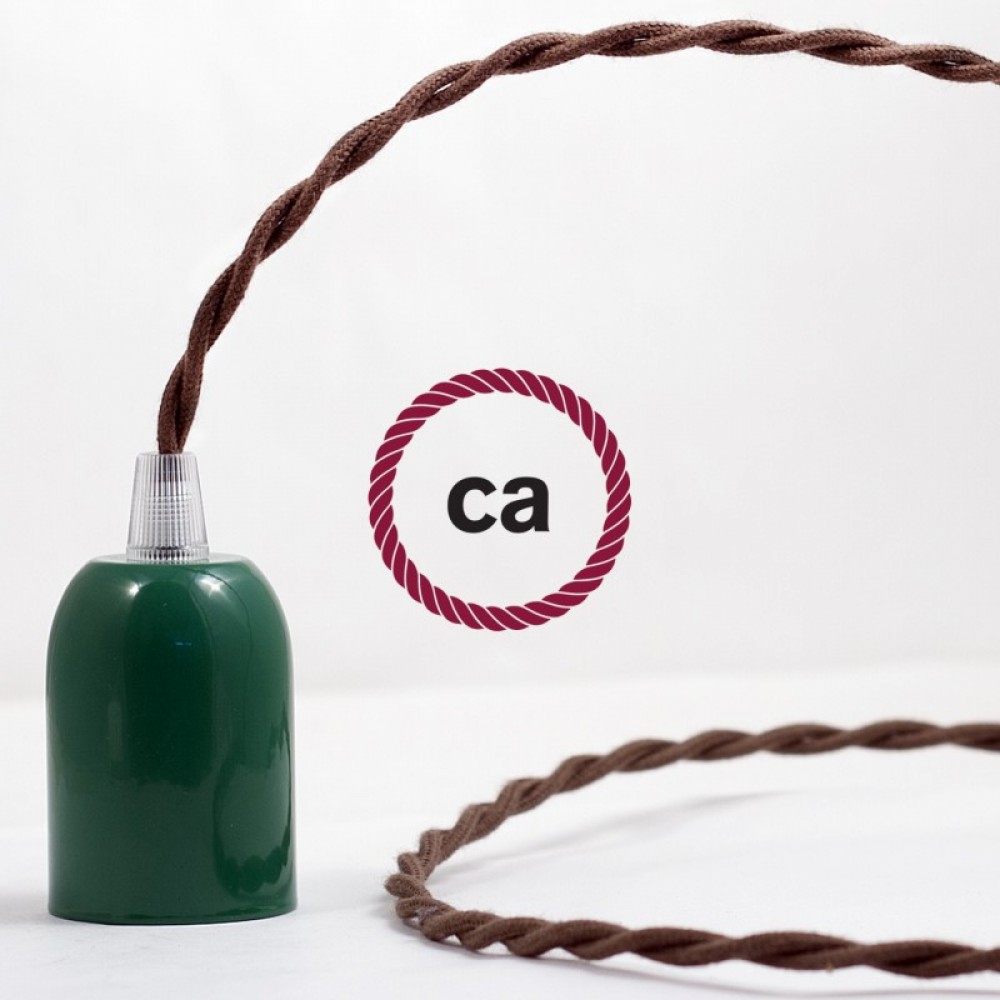 Στριφτό Υφασμάτινο Καλώδιο TC13 - Καφέ Βαμβάκι Creative Cables