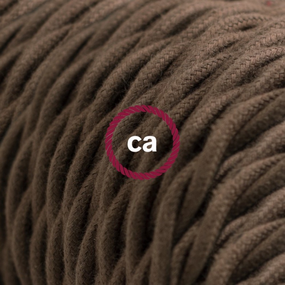 Στριφτό Υφασμάτινο Καλώδιο TC13 - Καφέ Βαμβάκι Creative Cables