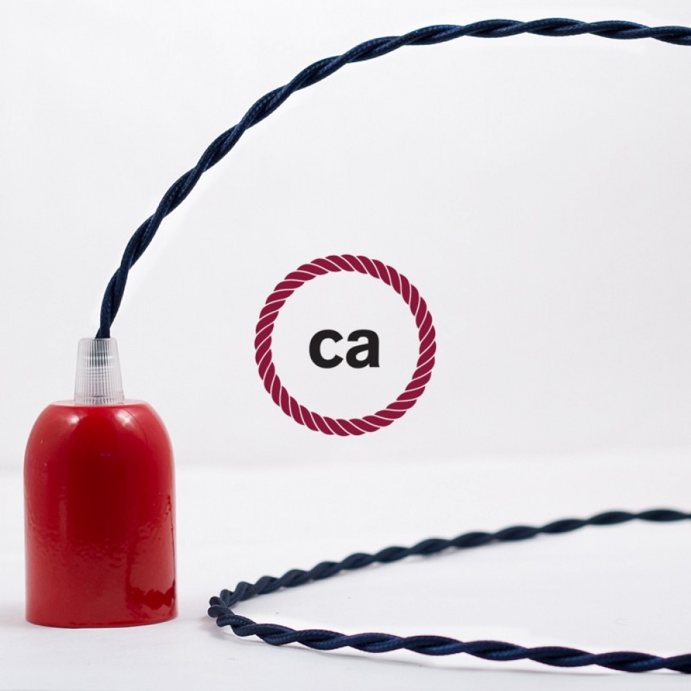 Στριφτό Υφασμάτινο Καλώδιο TM20 - Πολύ Σκούρο Μπλε Creative Cables