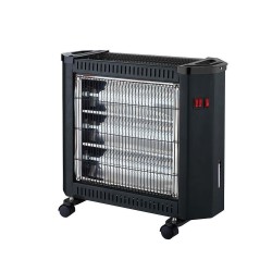 Θερμάστρα Χαλαζία Turbo 2400W Με Ανεμιστήρα Και Υγραντήρα Μαύρο - Eurolamp