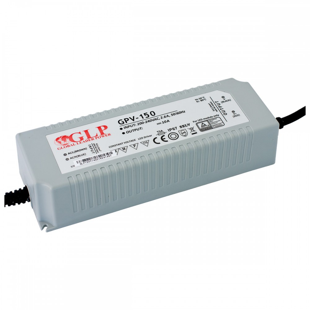 Αδιάβροχο 120W Πλαστικό Τροφοδοτικό 12V IP67 GPV-150 GLP