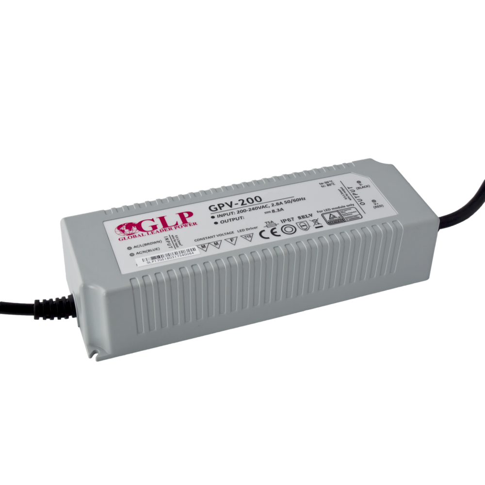 Αδιάβροχο 192W Πλαστικό Τροφοδοτικό 12V IP67 GPV-200 GLP