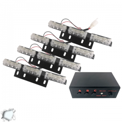 Φώτα Οδικής Βοήθειας LED 4 x 3 12-24 Volt DC Strobo Άσπρο Εξωτερικά Globostar