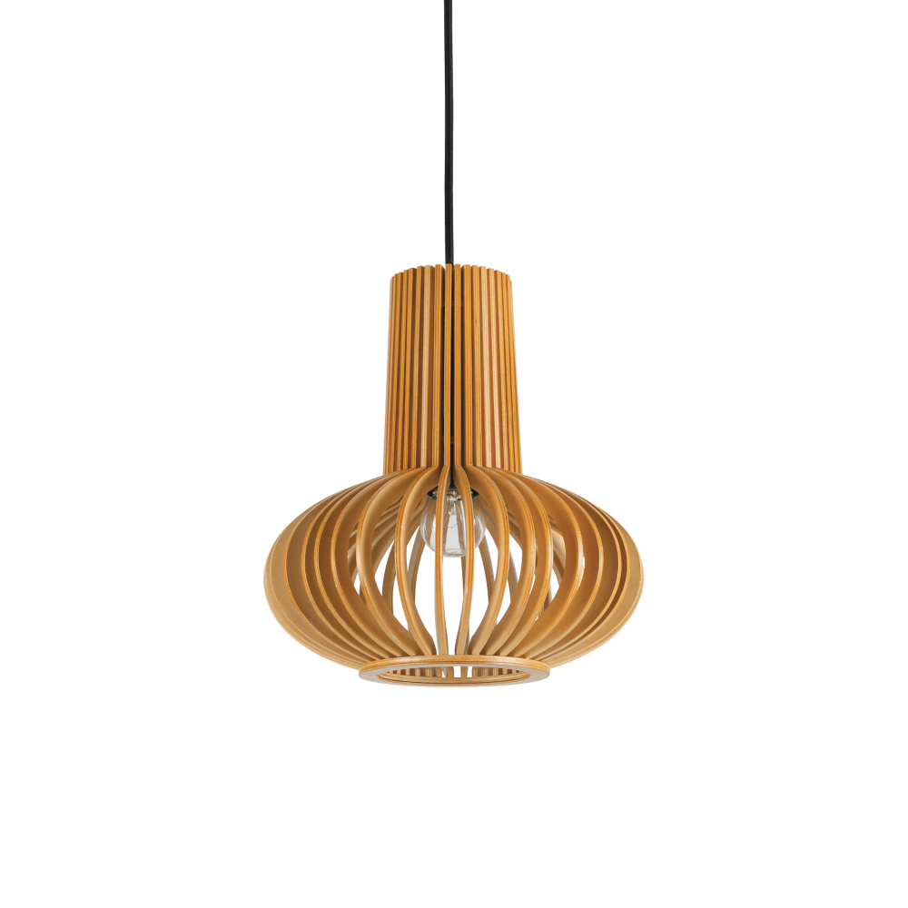 Κρεμαστό Μονόφωτο Οροφής Από Φυσικό Ξύλο 1xE27 CITRUS-2 SP1 IDEAL LUX