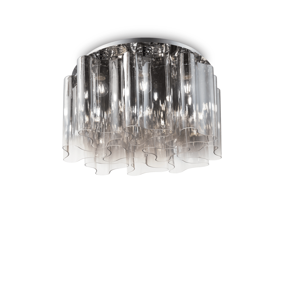 Φωτιστικό Οροφής Γυάλινο Σε Φιμέ Χρώμα 10xE27 COMPO PL10 IDEAL LUX