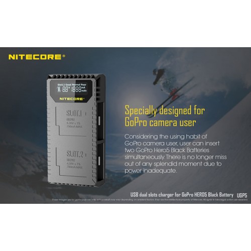 Φορτιστής NITECORE UGP5 για GoPro Hero5 Black
