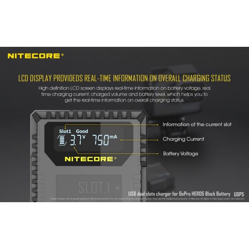 Φορτιστής NITECORE UGP5 για GoPro Hero5 Black