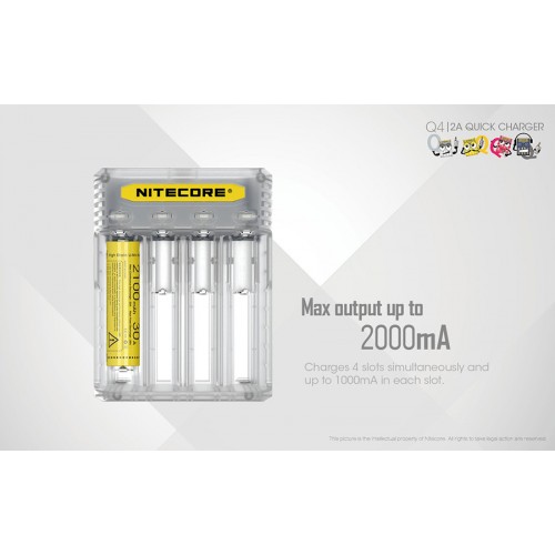 Φορτιστής NITECORE Q4 Quick charger 2A Σε Διάφορα Χρωματα