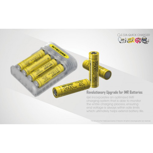 Φορτιστής NITECORE Q4 Quick charger 2A Σε Διάφορα Χρωματα