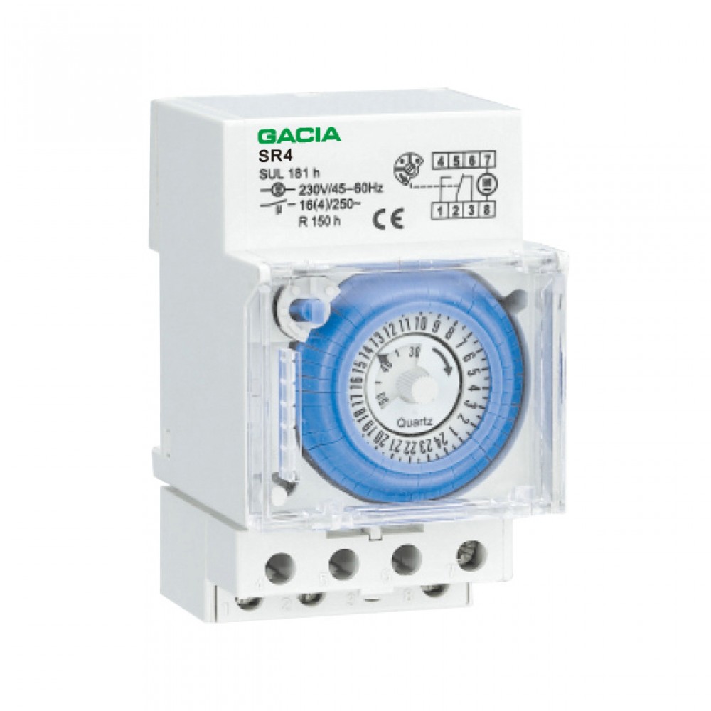 Αναλογικός Ημερήσιος Χρονοδιακόπτης Ράγας 50mm SR4 GAC TOP ELECTRONIC