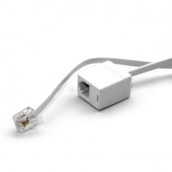 Τηλεφωνικό Καλώδιο Προέκτασης Αρσενικό/Θηλυκό 6P4C 0.3m Λευκό T206 TOP ELECTRONIC