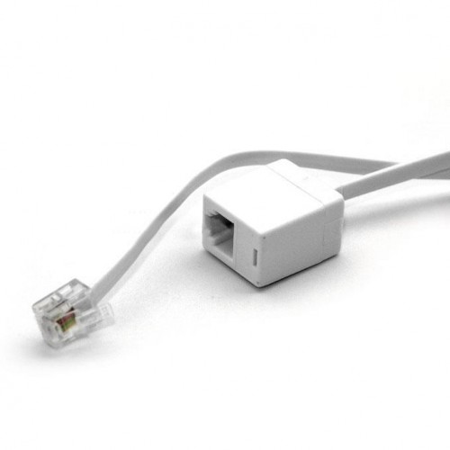 Τηλεφωνικό Καλώδιο Προέκτασης Αρσενικό/Θηλυκό 6P4C 0.3m Λευκό T206 TOP ELECTRONIC