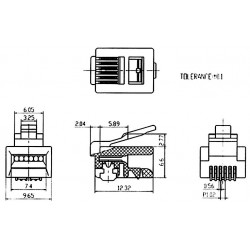 Τηλεφωνικό Φις 6P6C YH6-602 (SS320) 100τμχ TOP ELECTRONIC