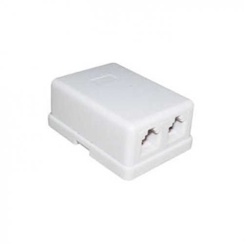 Πρίζα Τηλεφωνική Εξωτερική 6P4C Αυτοκόλλητη Διπλή T202-02 (308) TOP ELECTRONIC