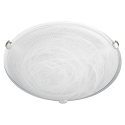 Πλαφονιέρα Οροφής Γυαλί Σε Decor Αλάβαστρο Λευκό Και Δέσιμο Νίκελ Ματ D:400 Electra VIOKEF