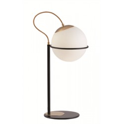 Φωτιστικό Πορτατίφ Με Λευκό Οπάλ Ματ Γυαλί Και Χρυσές - Μαύρες Λεπτομέριες 1xE27 Ferero VIOKEF