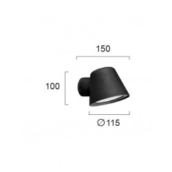 Φωτιστικό Απλίκα Από Αλουμίνιο Σε Μαύρο IP44 1xGU10 MARC VIOKEF