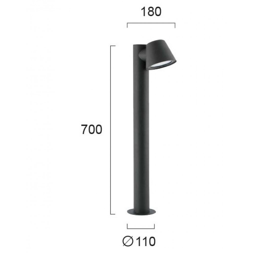Φωτιστικό Κολωνάκι Από Αλουμίνιο Σε Μαύρο IP44 1xGU10 MARC VIOKEF