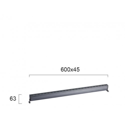 LED Γραμμικό Wall Washer Αλουμινίου Σε Ανθρακί 10º Σε Τρία Μεγέθη IP65 Marvel VIOKEF