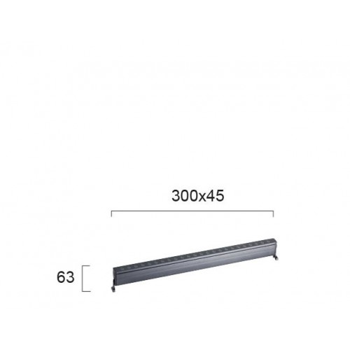 LED Γραμμικό Wall Washer Αλουμινίου Σε Ανθρακί 10º Σε Τρία Μεγέθη IP65 Marvel VIOKEF